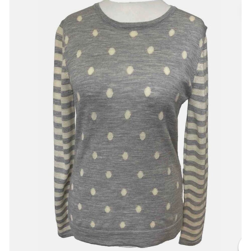 Clements Riberio knit sweater polka dot merino wool soft academia preppy soft M - Picture 2 of 9